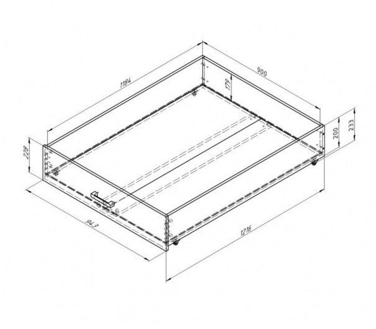 Ящик для металлических кроватей 95*120 (Дуб молочный) | фото 2