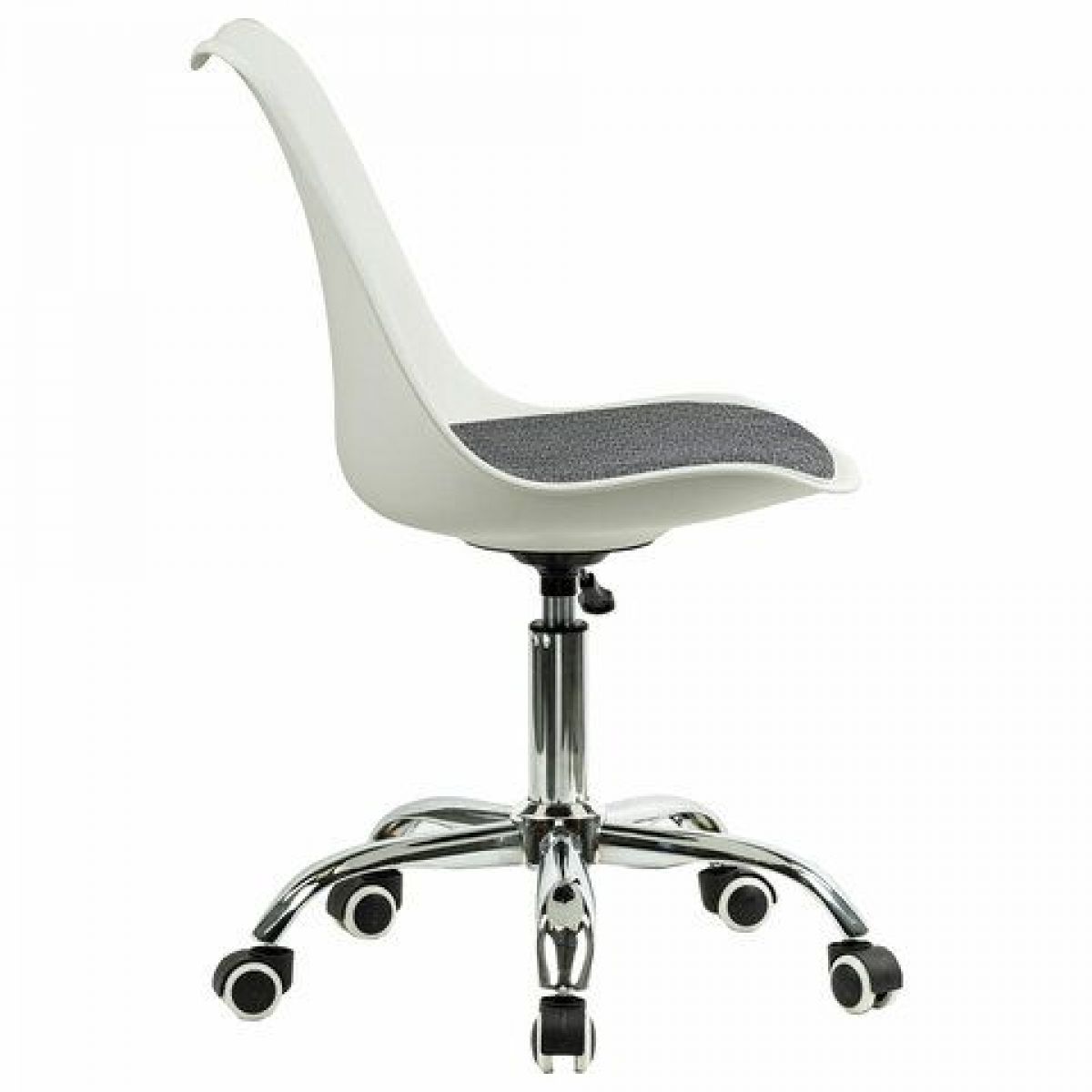 Кресло стул BRABIX "Eames MG-310 CH", хром, пластик белый, ткань серая, 532924 | фото 3