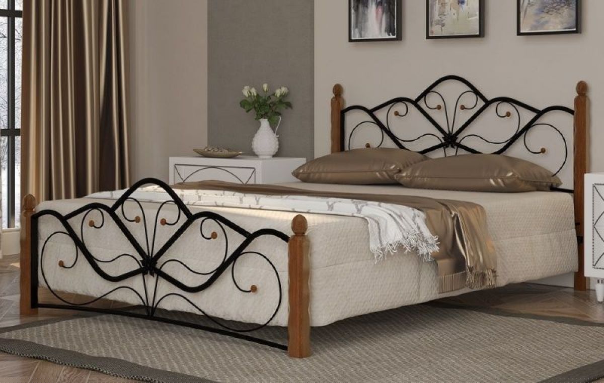 Кровать Венера 1 чёрный/махагон КМД 4.01 (1600*2000) ГЗМИ | фото 3