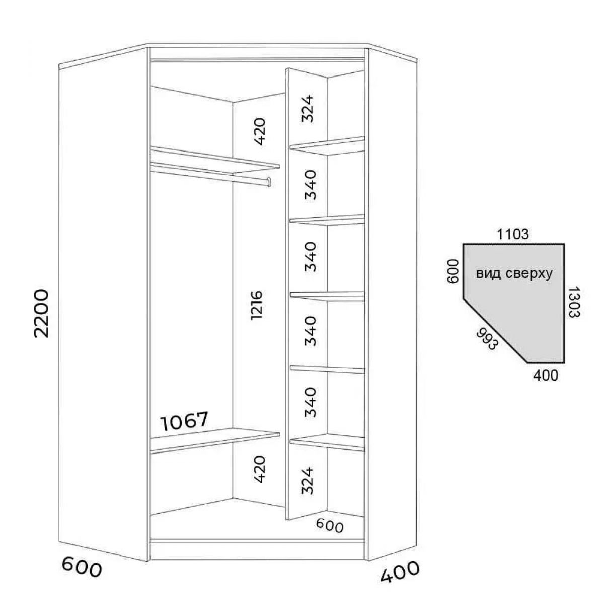 Шкаф-купе ХИТ-У-L-22-64-88 | фото 2