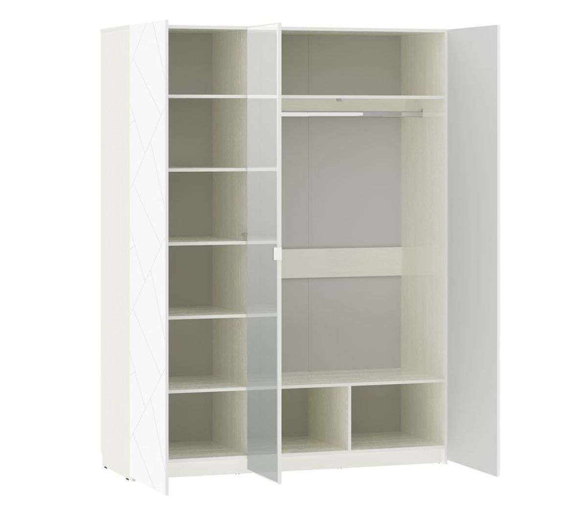 Спальня Summit Шкаф комбинированный НМ 011.44 (Меренга/Белый текстурный) | фото 2