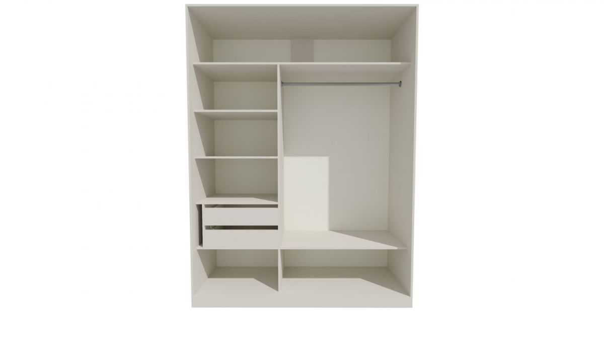 Шкаф-купе 1700 серии NEW CLASSIC K2+K2+B2+PL2(2 ящика+1 штанга+1 полка) профиль «Капучино» | фото 2