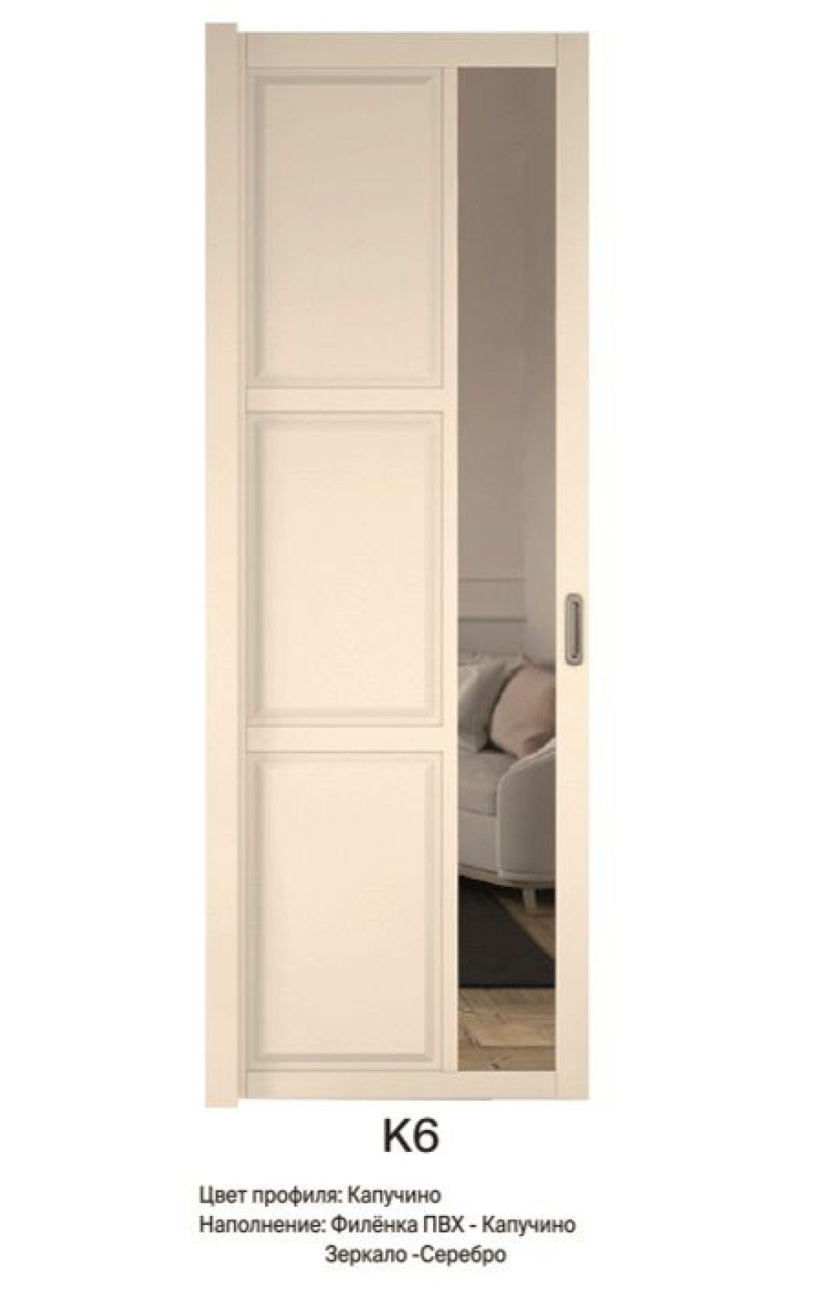 Шкаф-купе 1700 серии NEW CLASSIC K2+K2+B2+PL2(2 ящика+1 штанга+1 полка) профиль «Капучино» | фото 16