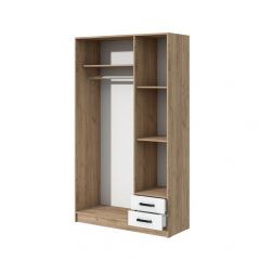 Шкаф распашной Эконом (Дуб крафт золотой/Белый текстурный) | фото 2