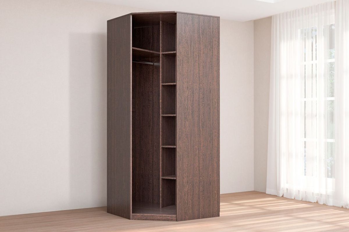 Кэт-4 Шкаф угловой (1 дв глух) (МДФ Венге/Экокожа Caiman коричневый) | фото 2