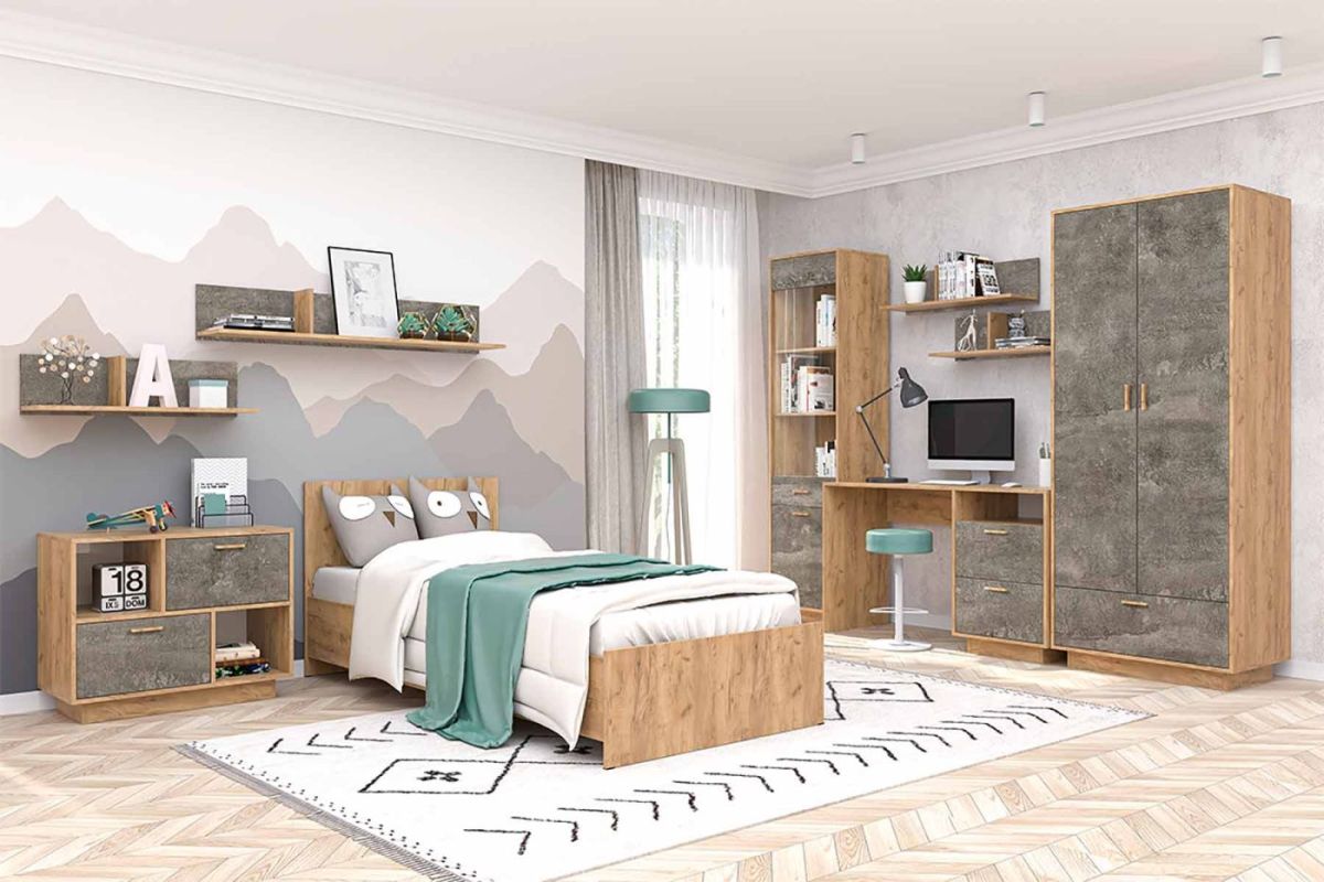 Эго Кровать (арт.032) (сп/м 900*2000мм) (б/матр.), дуб крафт золотой | фото 2