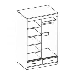 Шкаф-купе 3-х дв. с ящ. с 1м зерк.  арт. 008   (ЛДСП ясень шимо темный/ясень шимо светлый) | фото 2