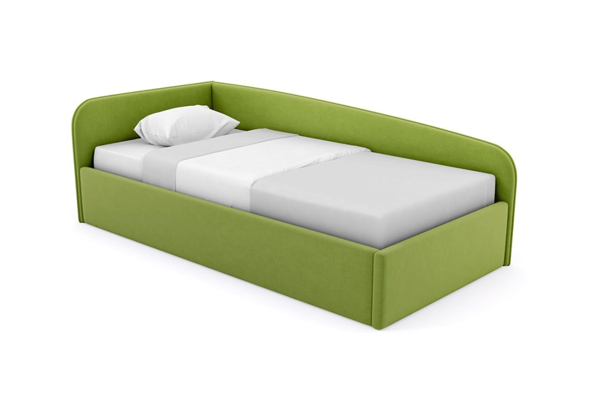 Кровать угловая Лэсли интерьерная +настил ДСП (120х200) | фото 19