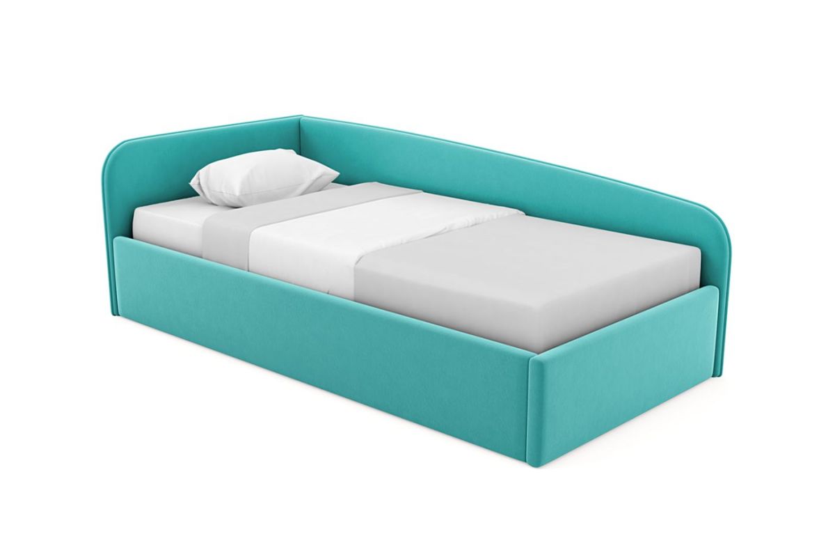 Кровать угловая Лэсли интерьерная +настил ДСП (120х200) | фото 21