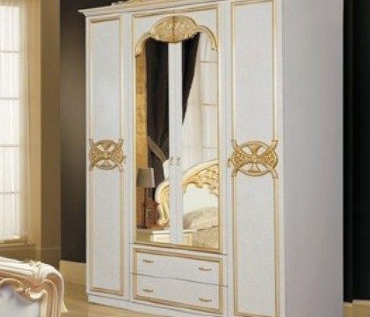 Спальня Ольга (комплект 4 дв.) беж/золото | фото 2