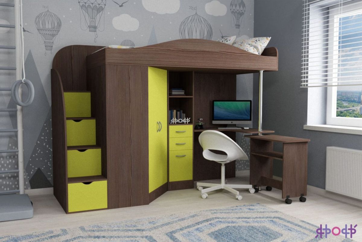 Кровать-чердак Юниор 4 (800*1900) | фото 7