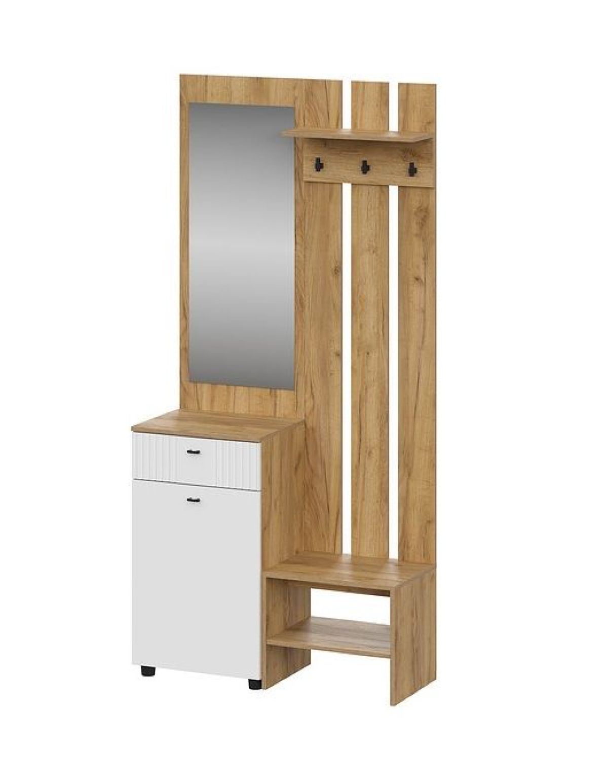 МИЛАН Прихожая (Дуб Золотой/Белый Матовый) модульная | фото 3