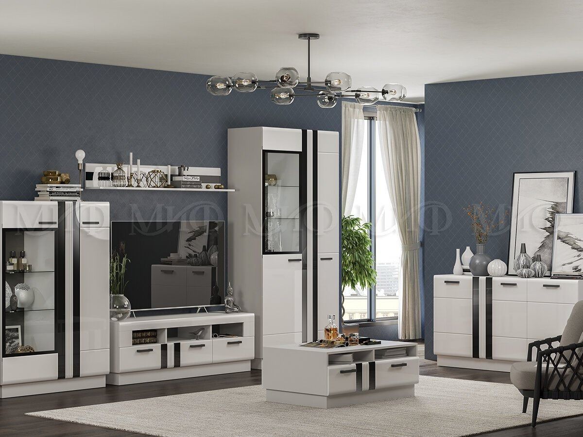 МАГНОЛИЯ Тумба ТВ (Белый глянец/Белый) | фото 3