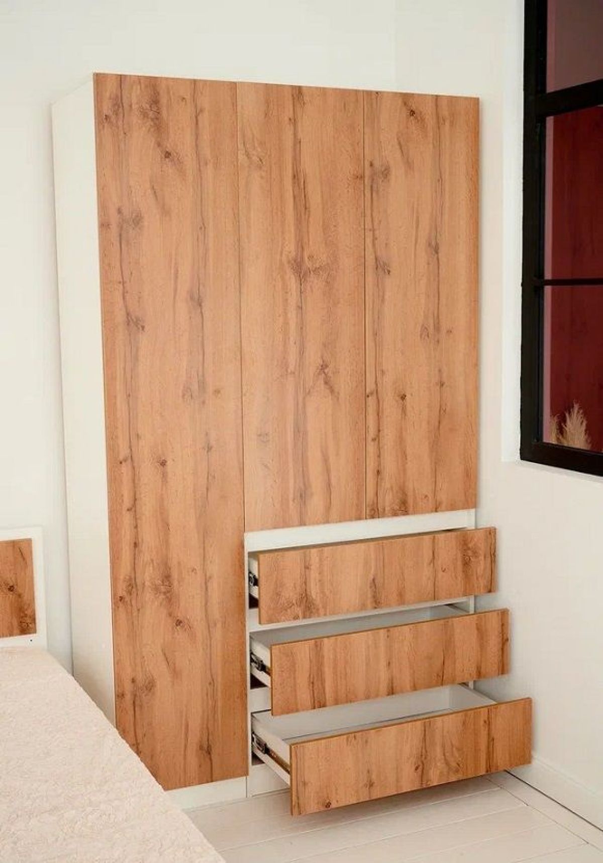 Спальный гарнитур Парус (Белый/Дуб Вотан) модульный | фото 25