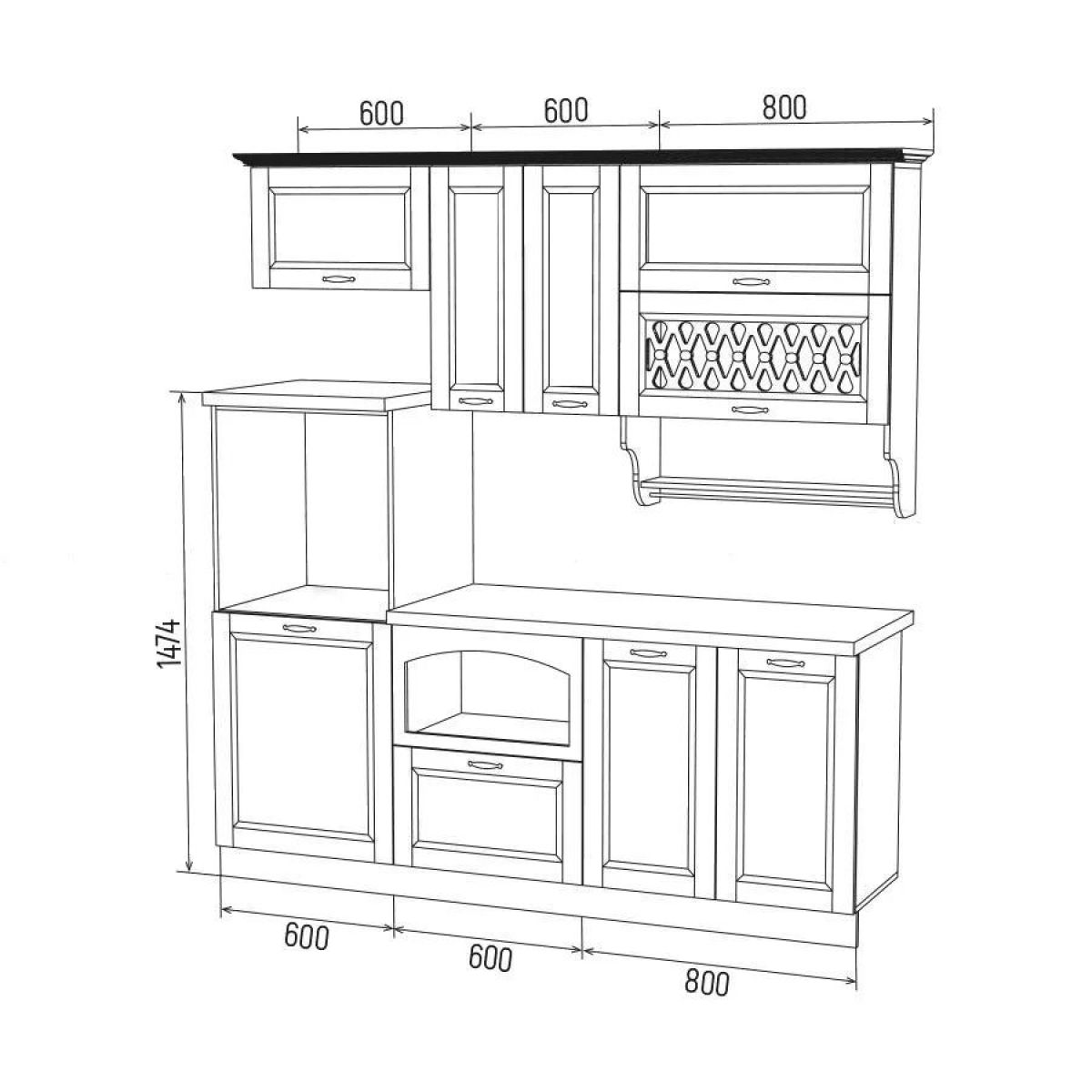 МИЛАНО Кухонный гарнитур 2,0 м Компоновка №3 | фото 6