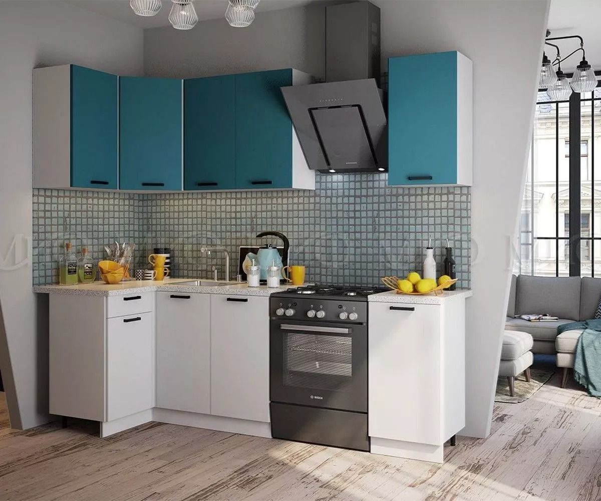 ТЕХНО Кухонный гарнитур угловой 1,8х1,1 м Компоновка №6 | фото 2