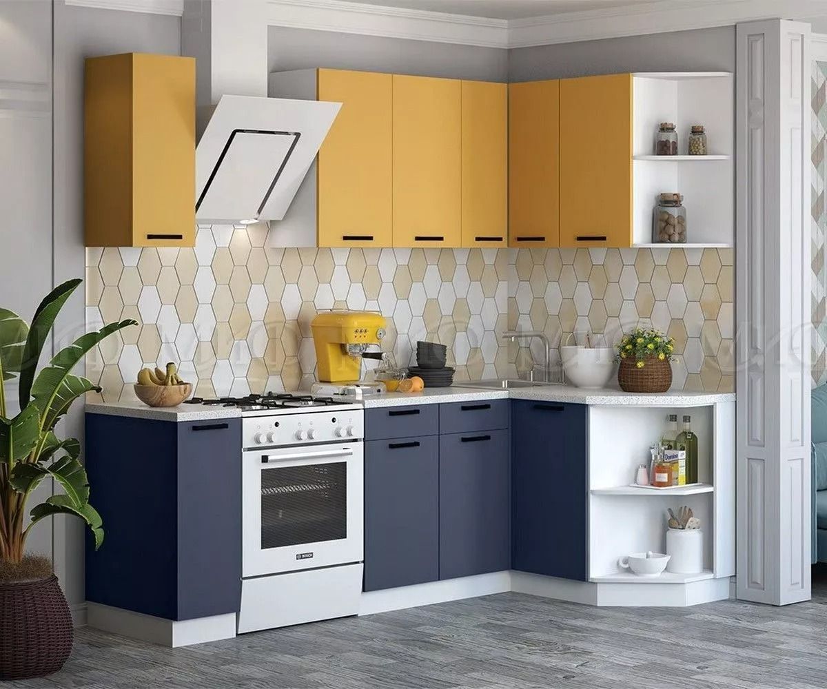 ТЕХНО Кухонный гарнитур угловой 1,7х1,3 м Компоновка №6 | фото 2