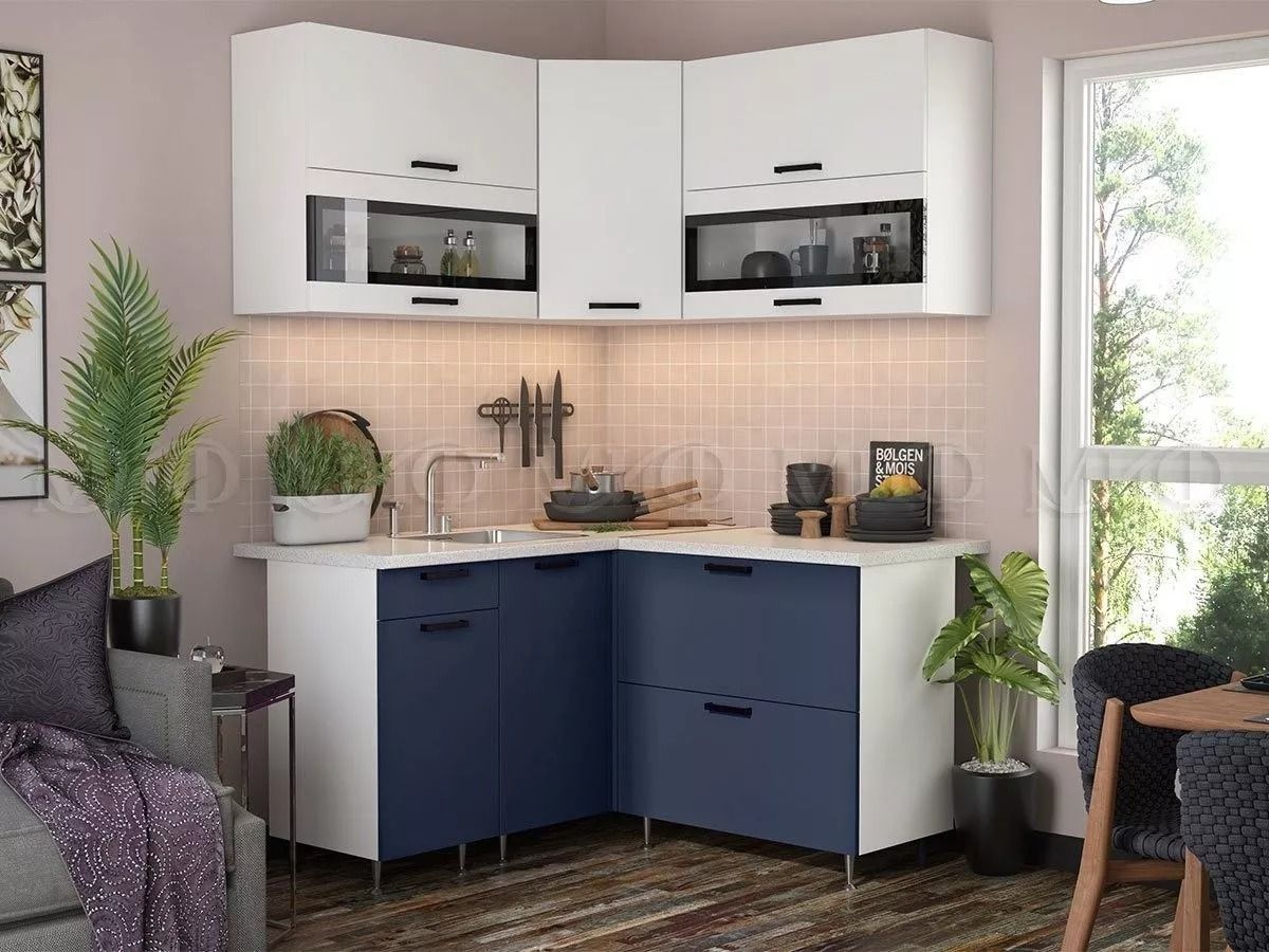 ТЕХНО Кухонный гарнитур угловой 1,4х1,4 м Компоновка №2 | фото 4