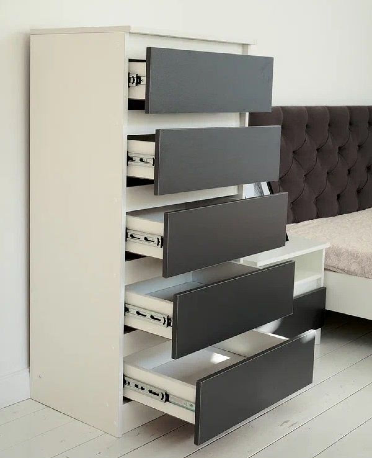 Спальный гарнитур Парус (Белый/Графит) модульный | фото 17