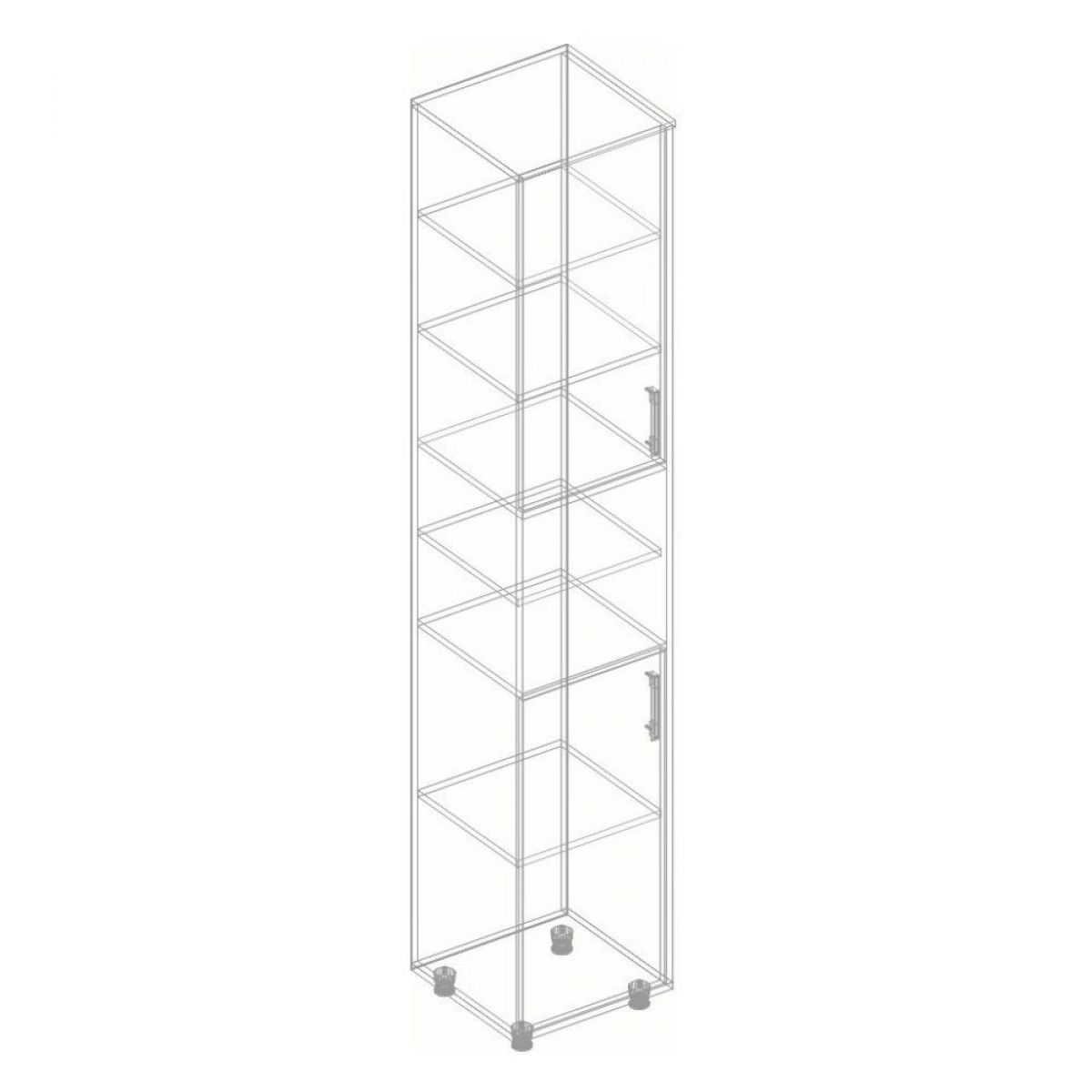 ГРАФ Пенал 2-х ств. с нишей (темно серый) | фото 2