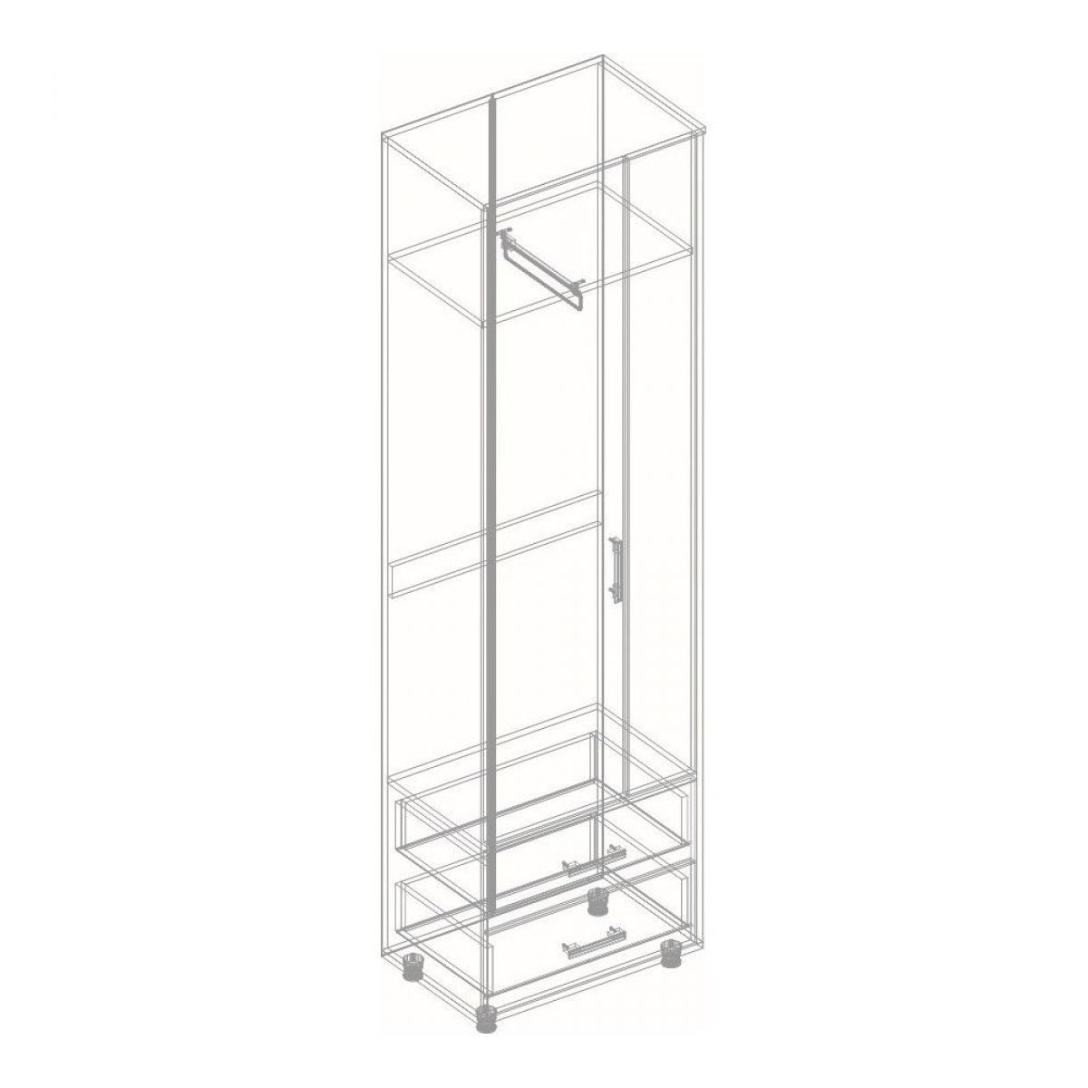 ГРАФ Шкаф 2-х створчатый с 2 ящиками (перламутр) | фото 2