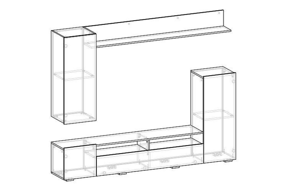 МИЯ Гостиная (дуб сонома/белый глянец) | фото 2