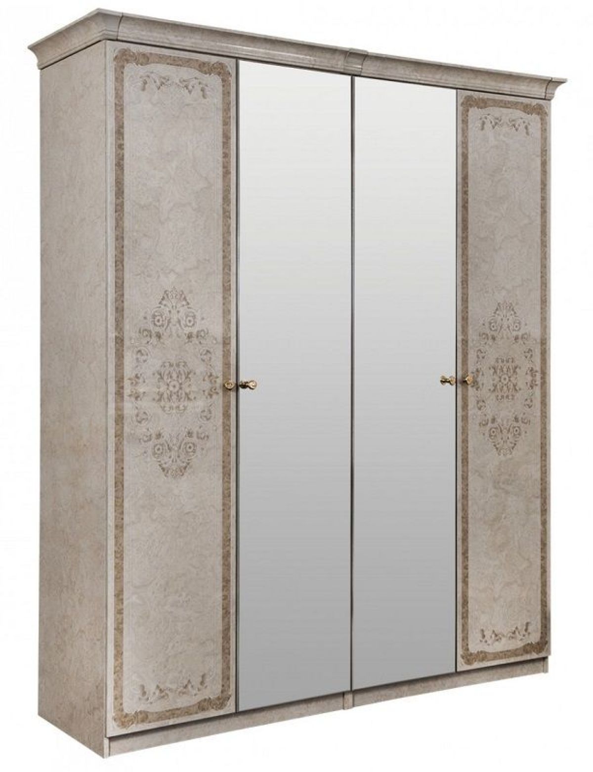 Шкаф 4-х створчатый (2+2) с Зеркалом Патрисия (крем) | фото 2