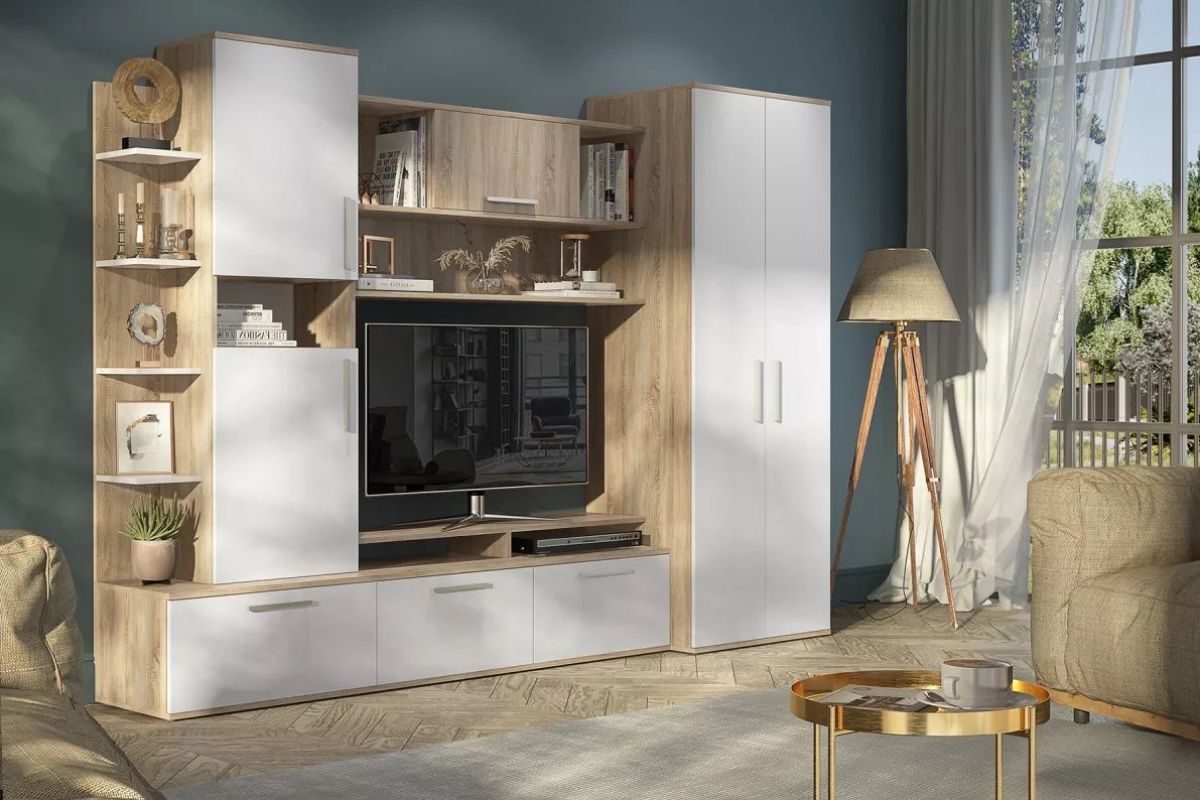 Стенка Денвер (СТЛ.151.01) Дуб сонома/Белый | фото 3