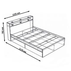 Камелия Кровать 1200, цвет дуб сонома, ШхГхВ 123,5х217х78,2 см., сп.м. 1200х2000 мм., без матраса, основание есть | фото 5