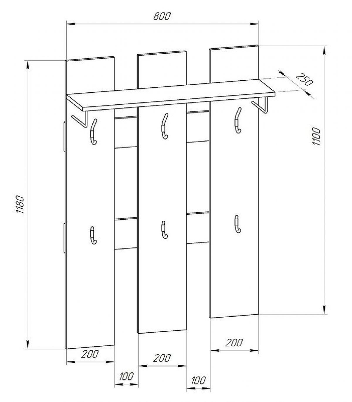 Прихожая-вешалка большая 800 | фото 2