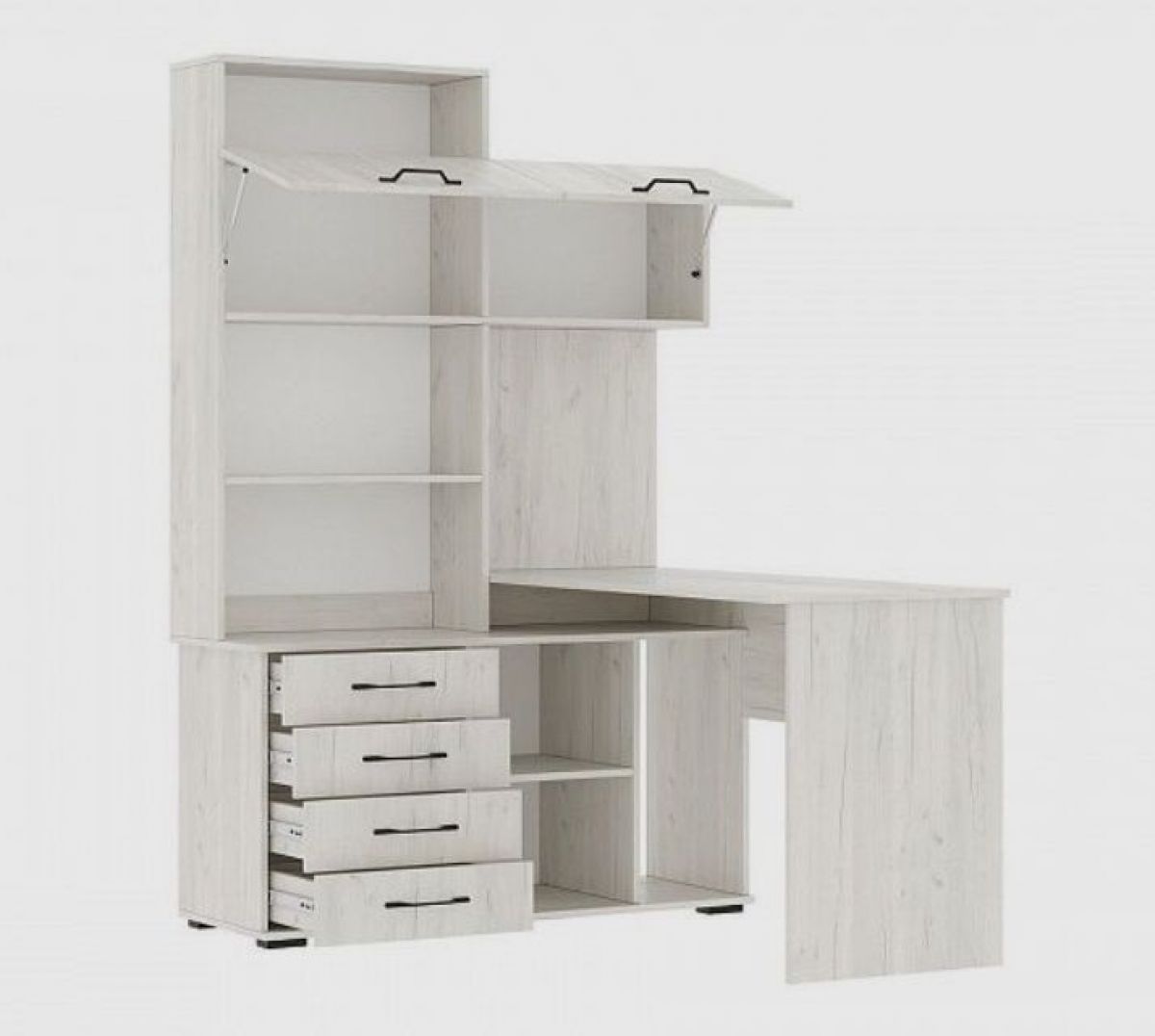 Стол компьютерный "ПКС-11" ПРАВЫЙ (дуб крафт белый) | фото 2