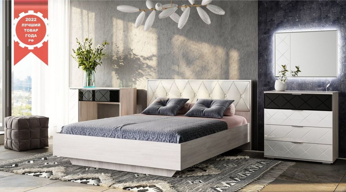 Спальня Кимберли (модульная) ясень белый/белый глянец | фото 21