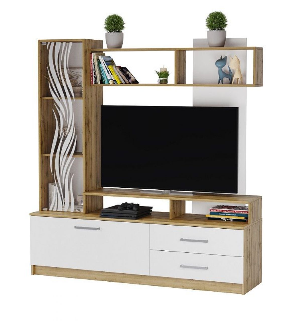 ДАРЬЯ Гостиная (Дуб Вотан/Белый глянец) | фото 4