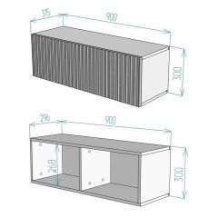 Тумба подвесная под ТВ LINES MTV4-MA 1150 Темно-серый (Графит-M 10.1.25) | фото 4
