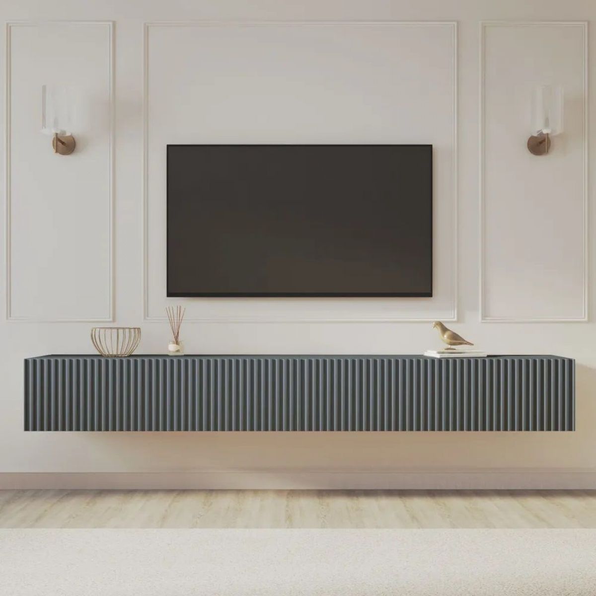 Тумба подвесная под ТВ LINES MTV4-MA 1150 Темно-серый (Графит-M 10.1.25) | фото 7