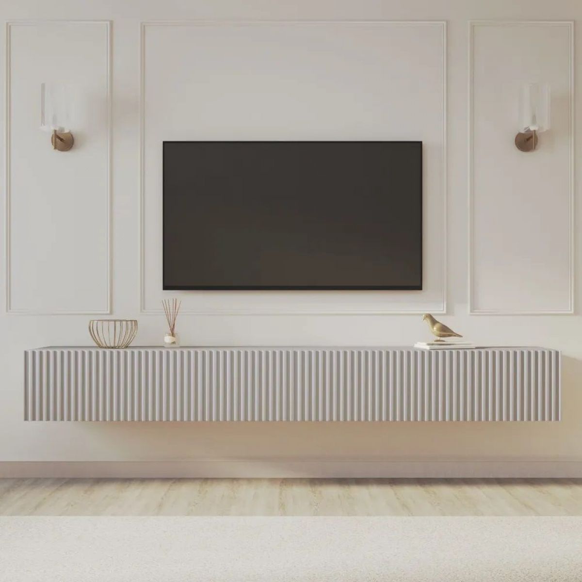 Тумба подвесная под ТВ LINES MTV4-MA 1150 Бежевый (Леда-М 10.1.5) | фото 12