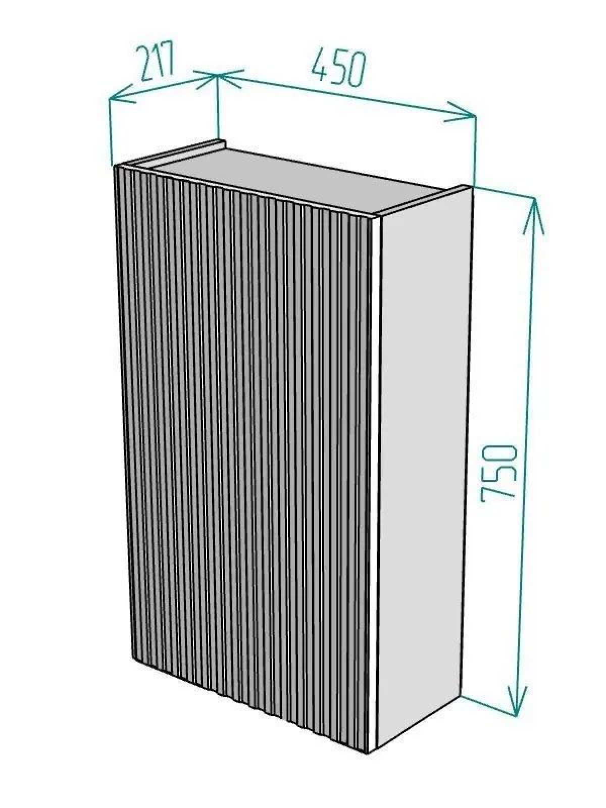Шкаф навесной для ванной MH7-MA 450х750 (Белый-М 10.1.1) Белый глянец | фото 10