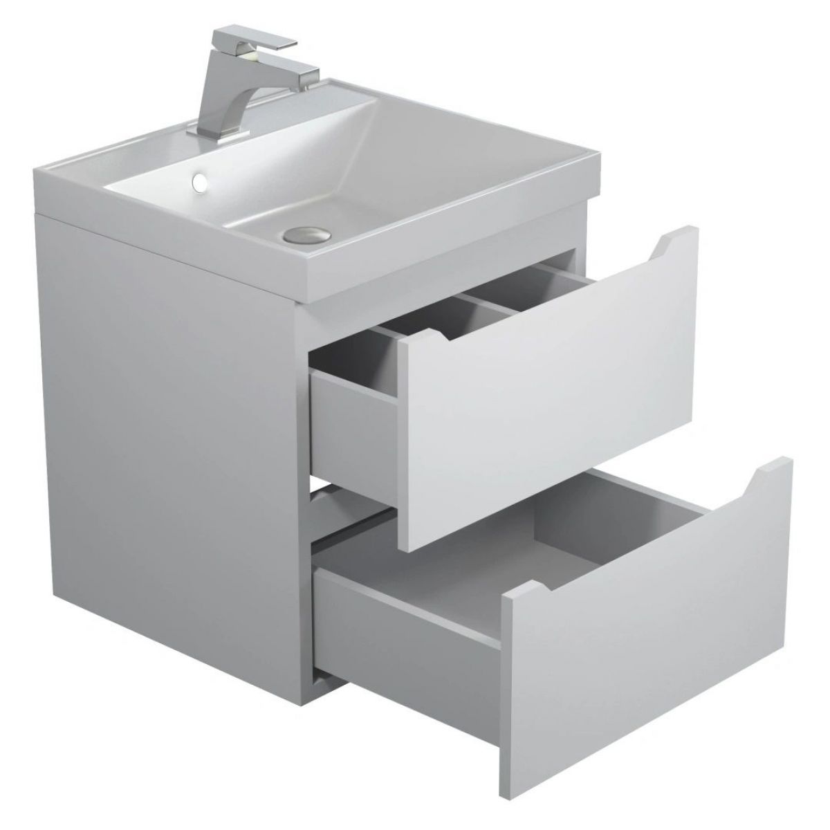 Тумба под раковину Uperwood Tanos 50 см, подвесная, белая матовая | фото 8