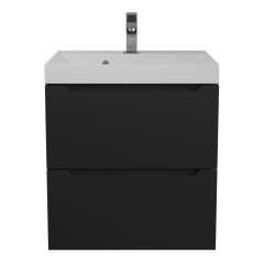 Тумба под раковину Uperwood Tanos 50 см, подвесная, черная матовая | фото 11