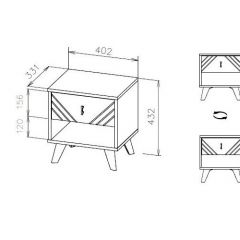 БАЙКАЛ Тумба прикроватная (Графит/Дуб золотой) | фото 3