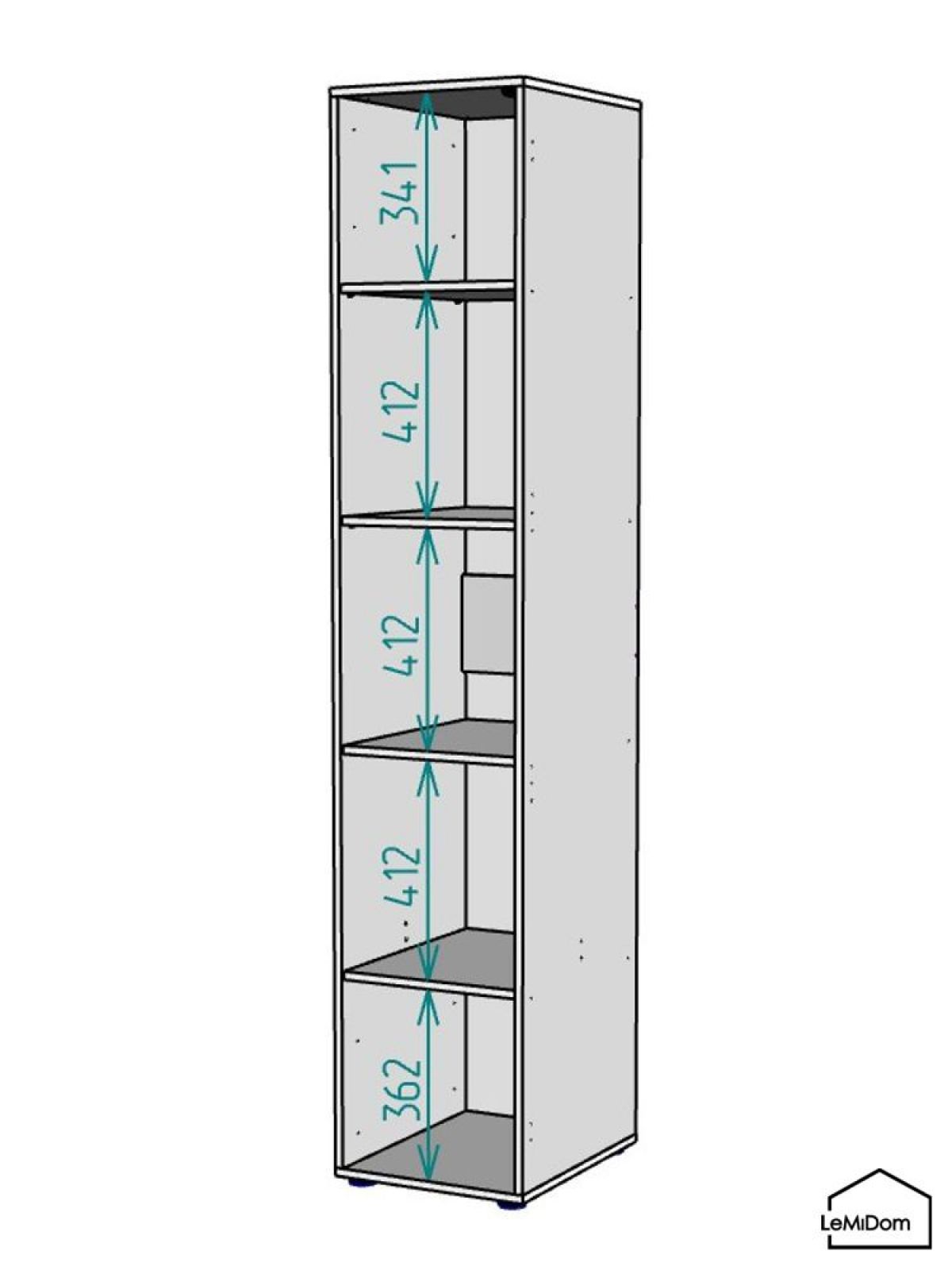 Шкаф Linnea MHR-1-2 2050х400х510 (Белый-М 11.1.2) | фото 3