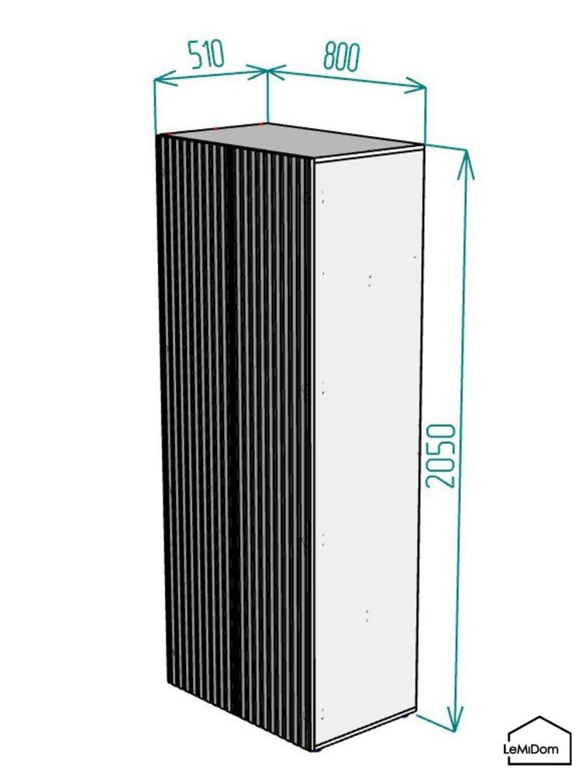 Шкаф Linnea MHR-2-2 2050х800х510 (Белый-М 11.1.2) | фото 2