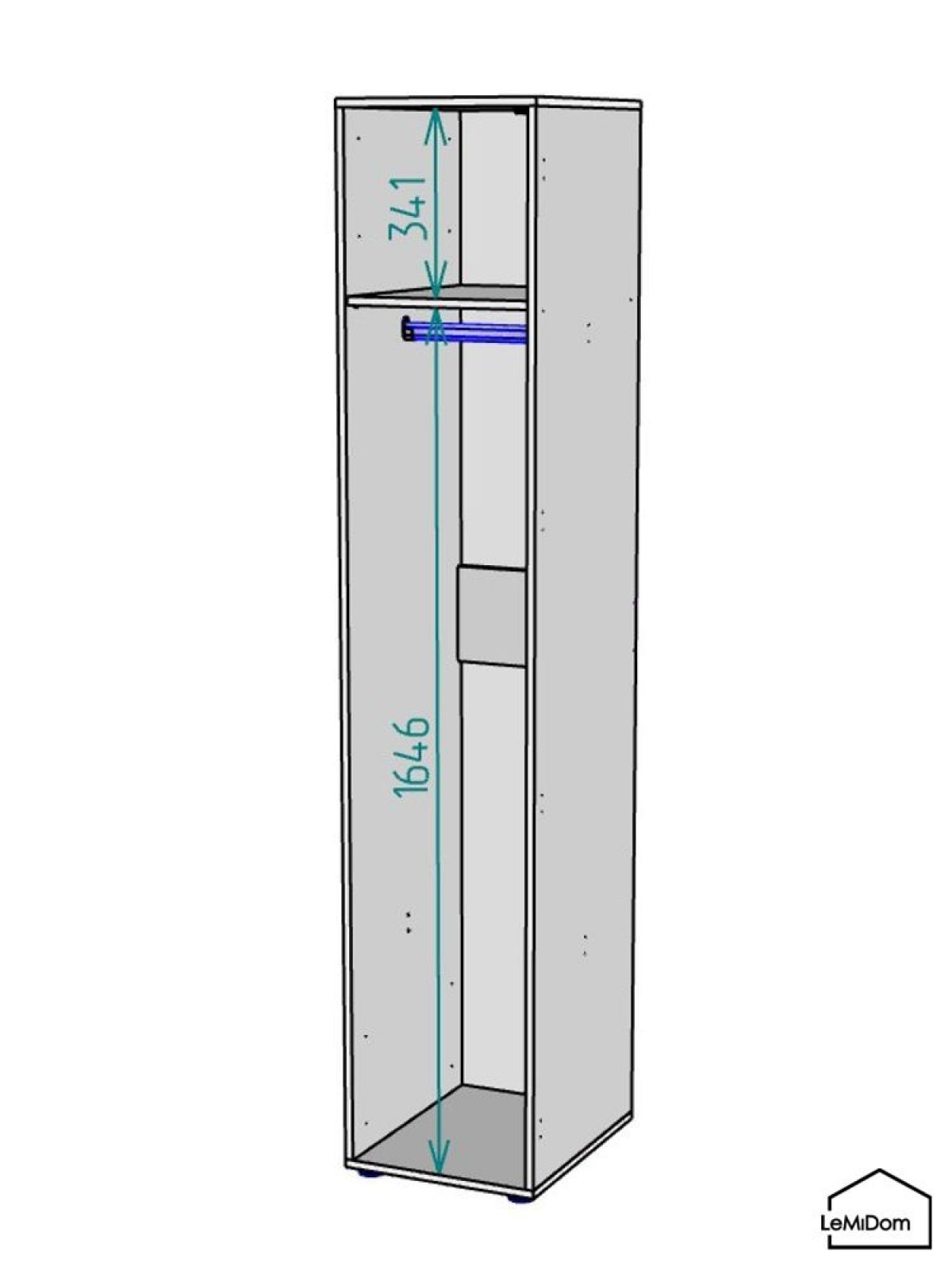 Шкаф Linnea MHR-1 2050х400х510 (Графит-М 11.1.25) | фото 3