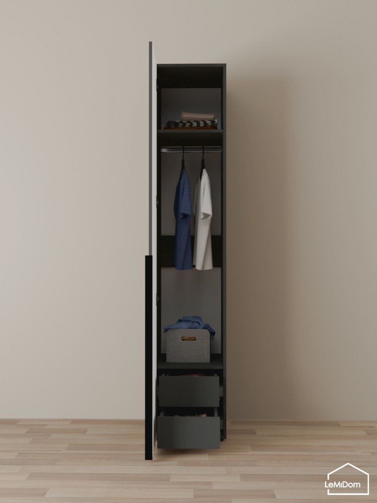 Шкаф Linnea MHR-1-3 2050х400х510 (Графит-М 11.1.25) | фото 6