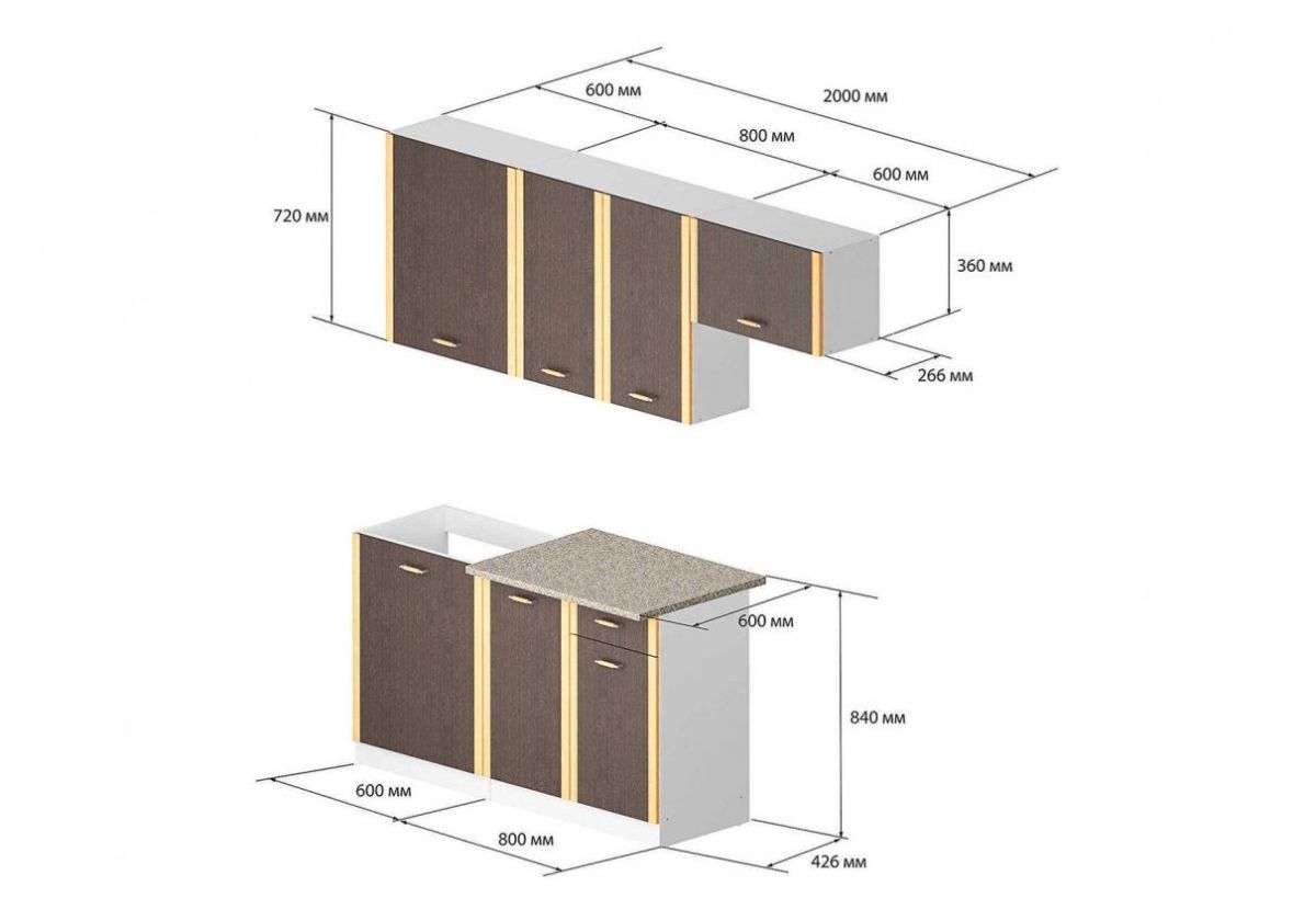 Кухонный гарнитур Бланка СТЛ.094.00М (2000) Белый/Венге | фото 3