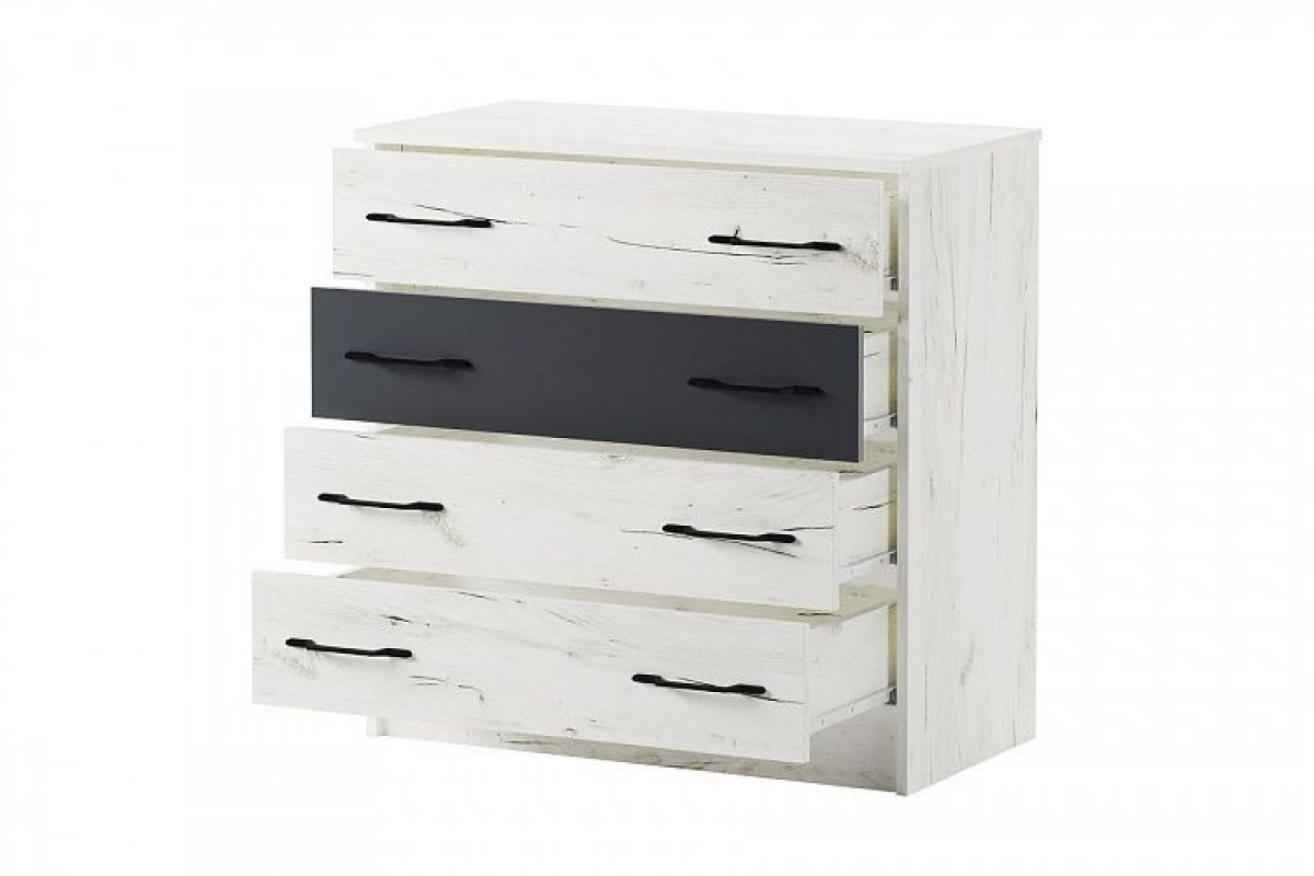 БЕАТРИС Комод К800 (дуб крафт белый/антрацит) | фото 3