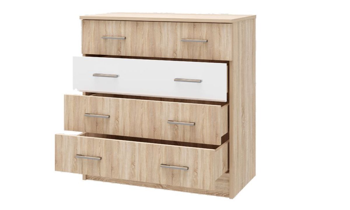 БЕАТРИС Комод К800 (Дуб Сонома светлый/Белый глянец) | фото 2