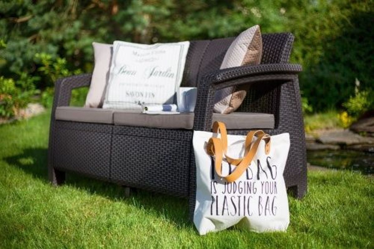 Диван пластиковый Корфу Макс (Corfu love seat max) коричневый | фото 4